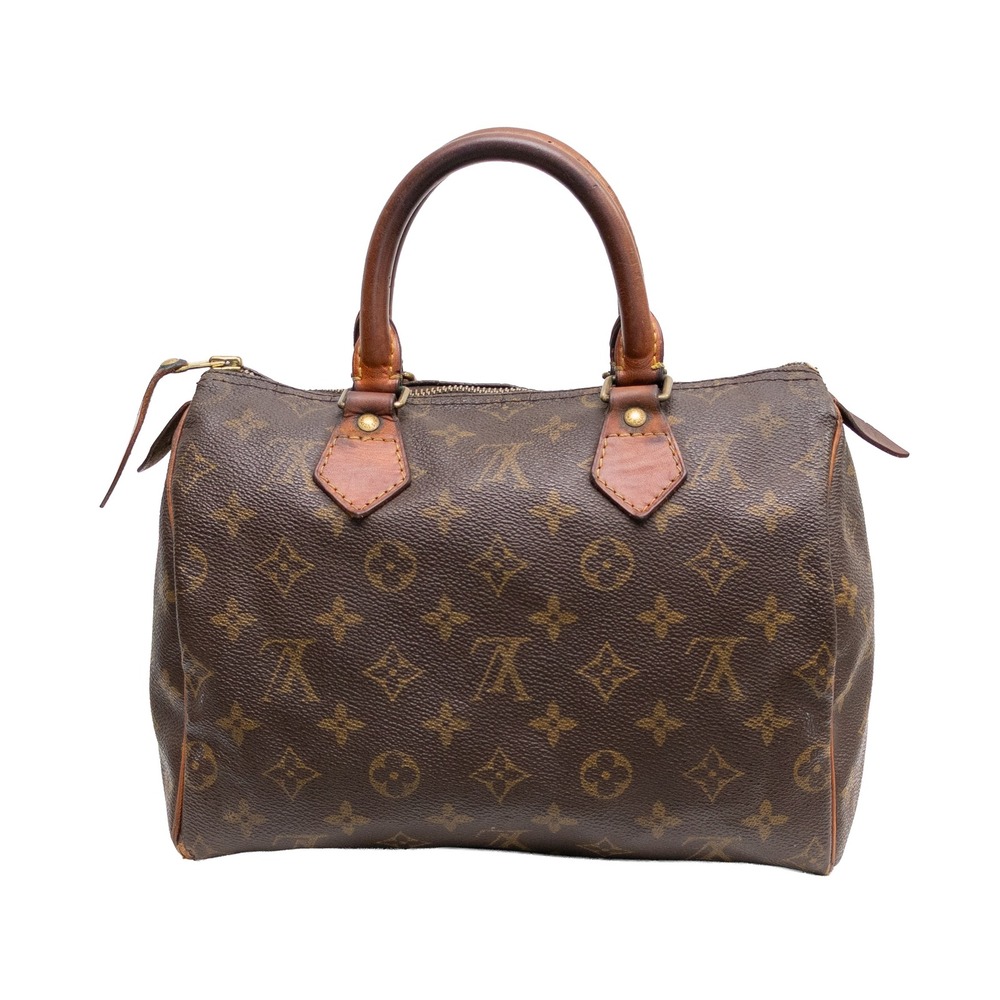Louis Vuitton Speedy 25 Monogram Canvas Handbag Brown SD1913 Made in USA